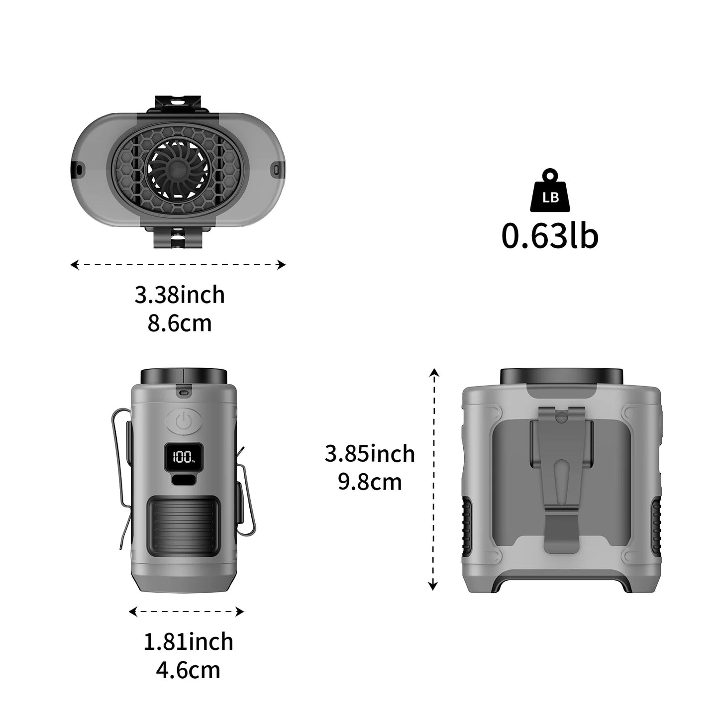 Outdoor Portable Waist Fan,Neck Fan, Hiking Fan 10000mAh