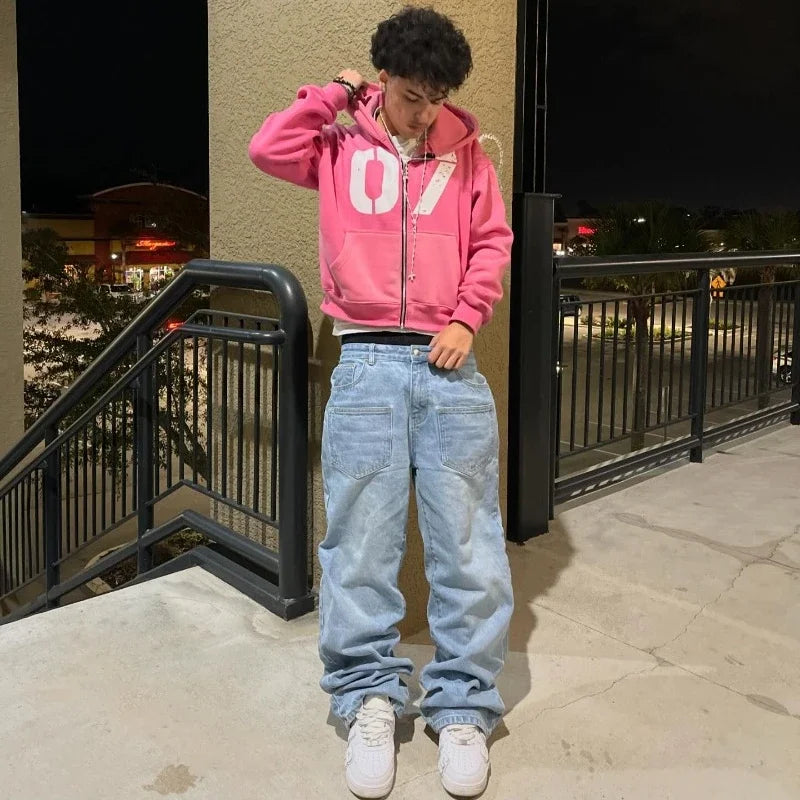 Cherry Blossom unisex Hip Hop Jeans