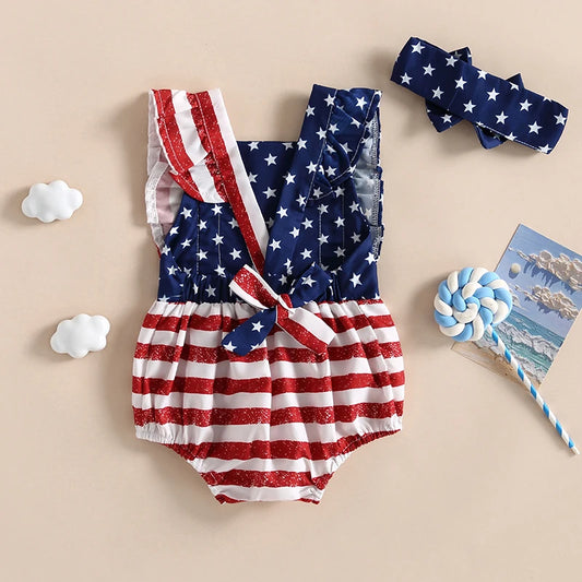 0-18M Infant Baby 4th of July Romper