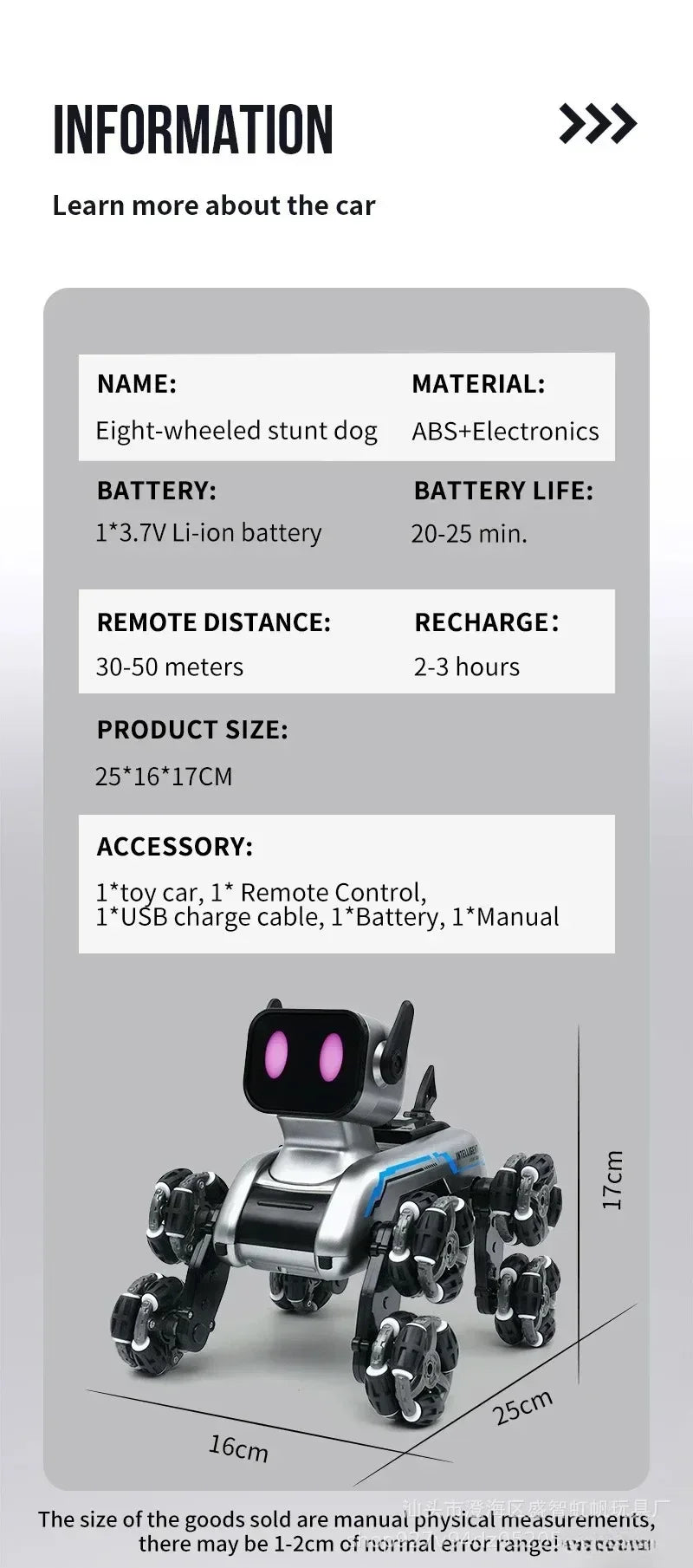 2.4Ghz RC Intelegent Robot Dog Stunt Dog