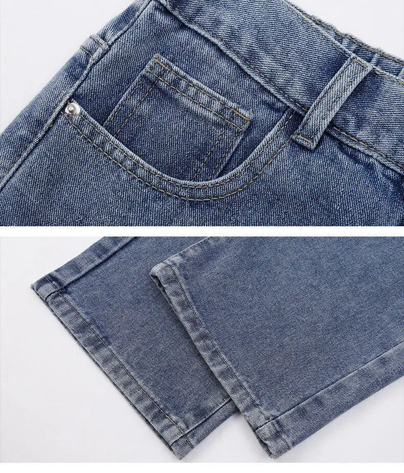 Straight Denim Wide-leg Jeans