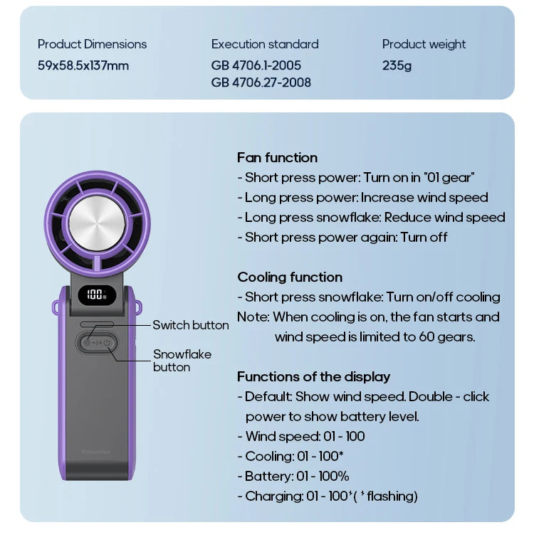 Foldable Portable Handheld Mini Cooling Fan