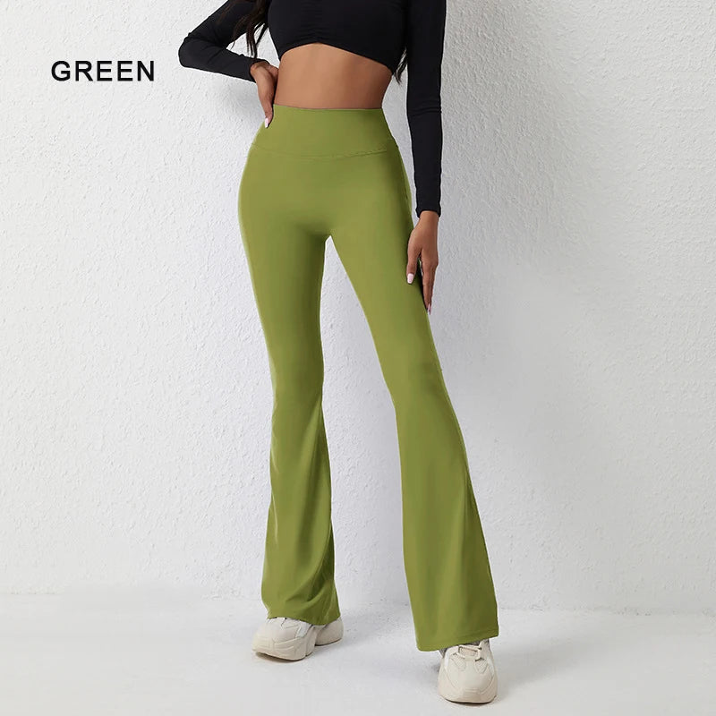 Peach flared yoga pants