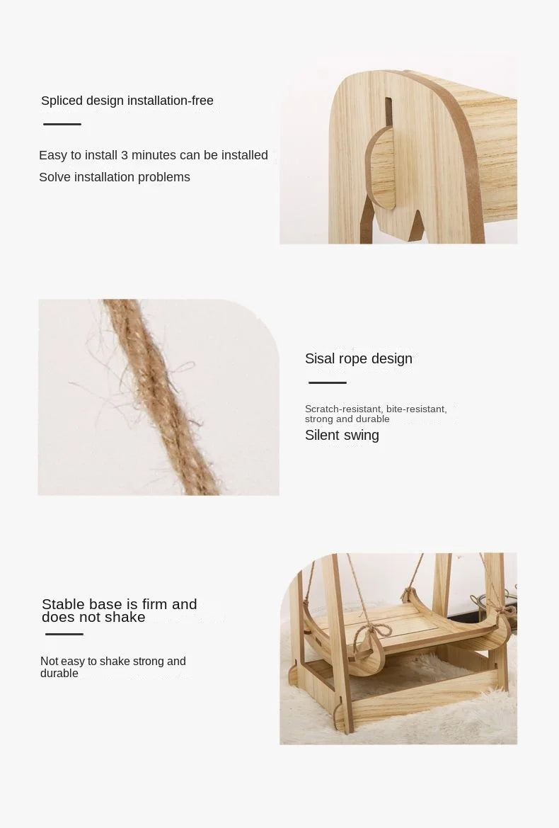 Cat Rocking Chair Removable Washable Anti-rollover