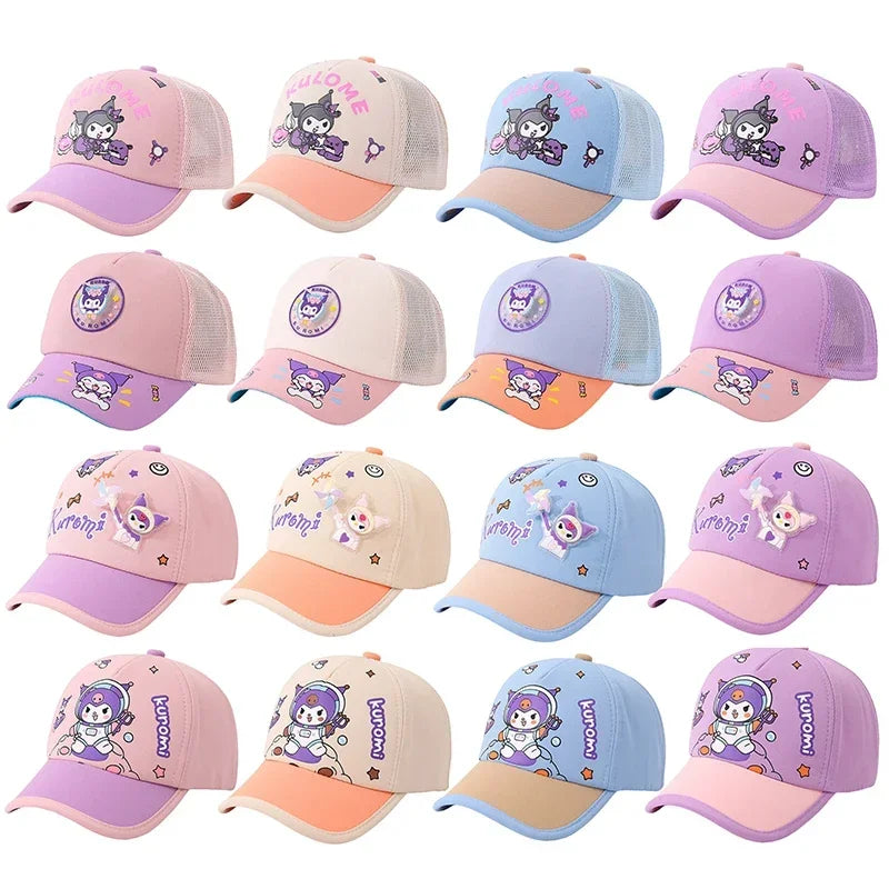 Anime Cartoon Sanrio Kuromi Caps 2-8 Years Kids Mesh Hat