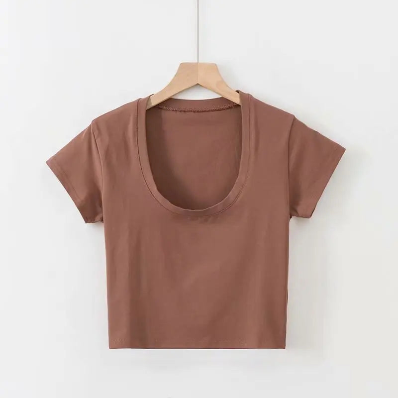 U-Neck High Waist T Shirt