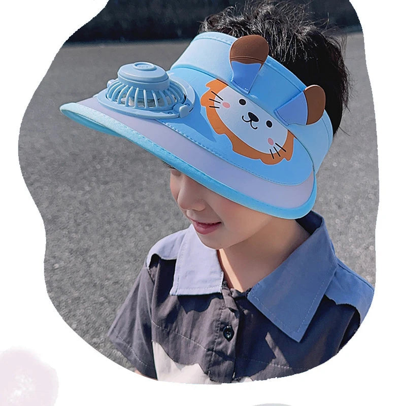 UV Protection Charging Fan Cap