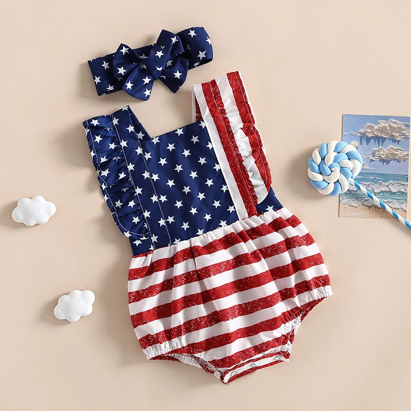 0-18M Infant Baby 4th of July Romper