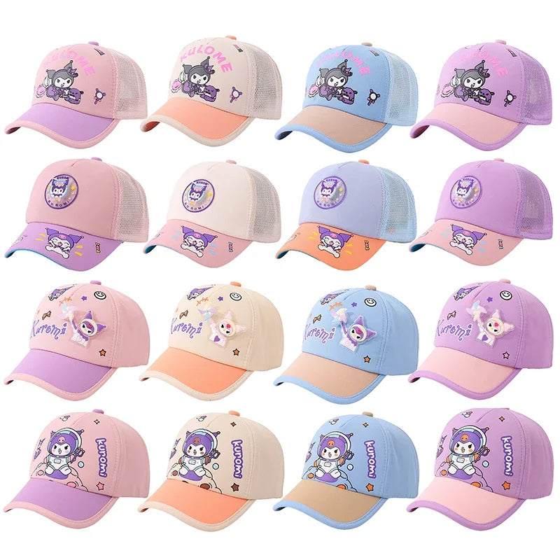 Anime Cartoon Sanrio Kuromi Caps 2-8 Years Kids Mesh Hat