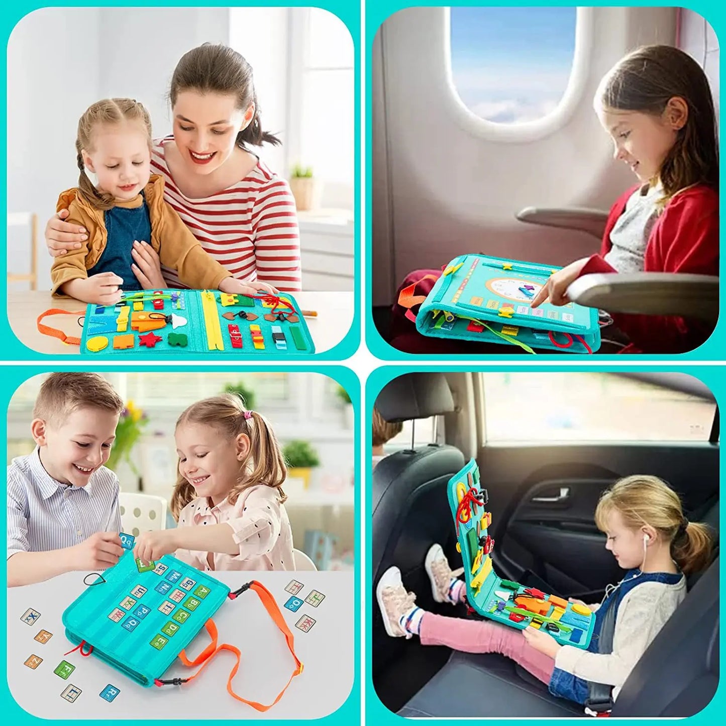 Montessori Busy Board Activities Education Toys Basic Dress Motor Skills