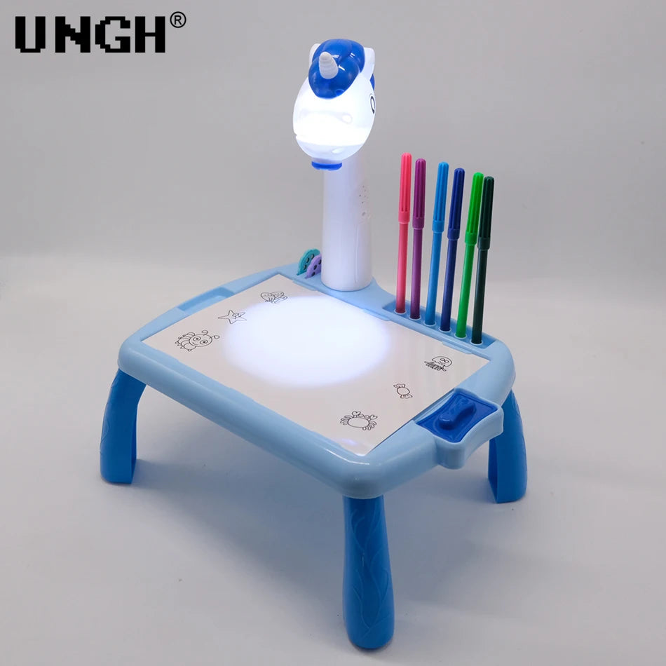 Children led projector drawing table educational board toys for children