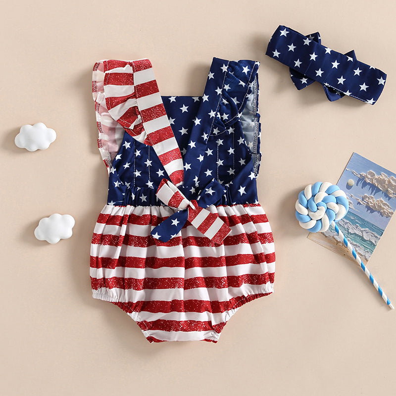 0-18M Infant Baby 4th of July Romper
