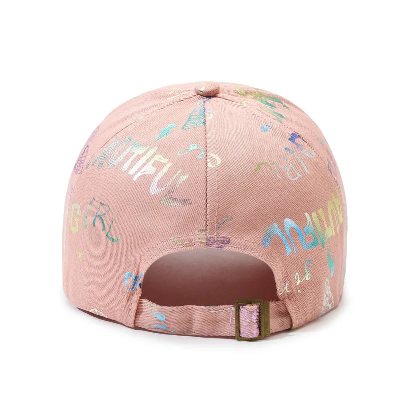 Female Male Sport Butterfly Smiling Face Letter Visors Cap