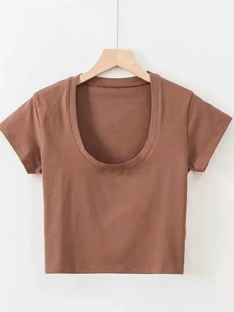 U-Neck High Waist T Shirt