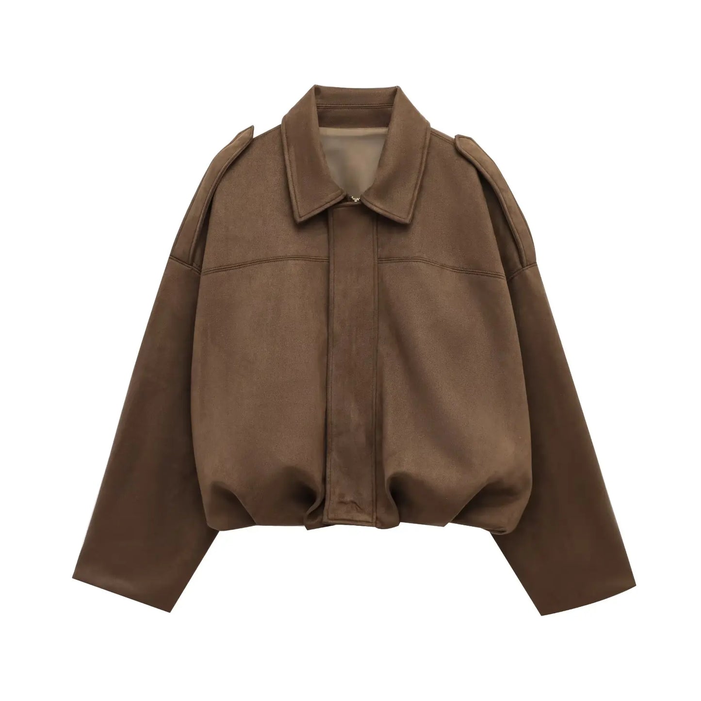 Faux Suede Loose Fit Stylish Jacket