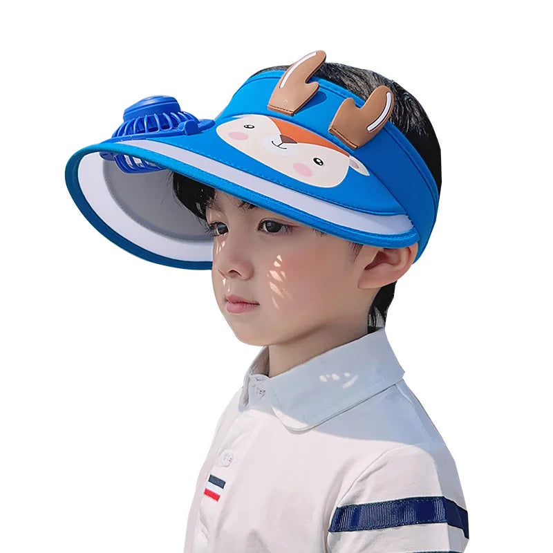 UV Protection Charging Fan Cap