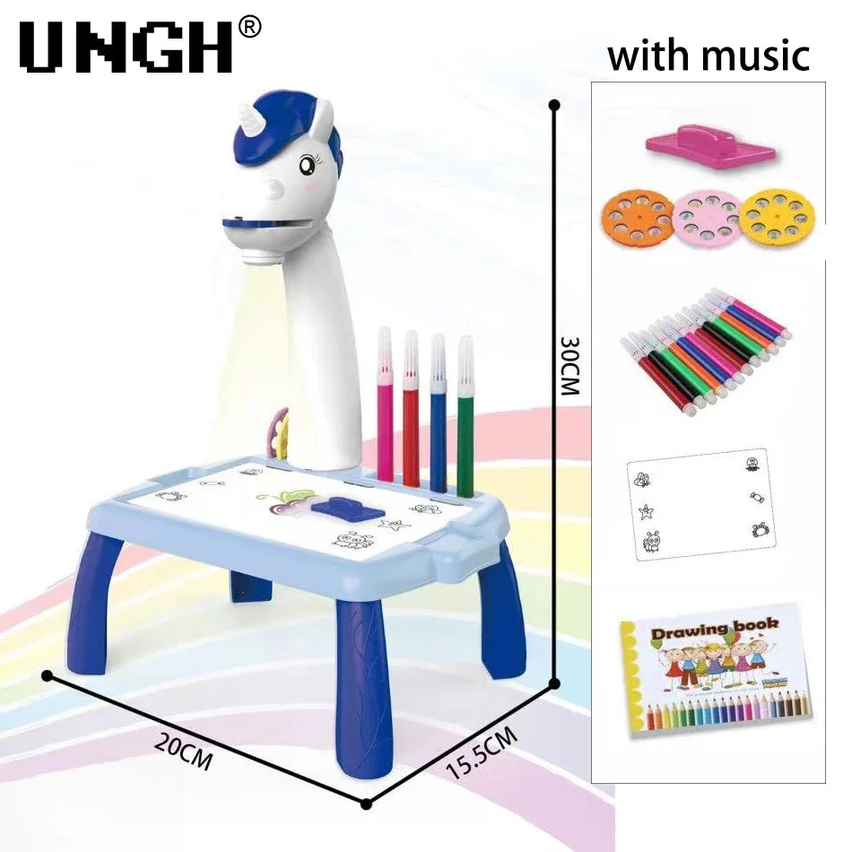 Children led projector drawing table educational board toys for children