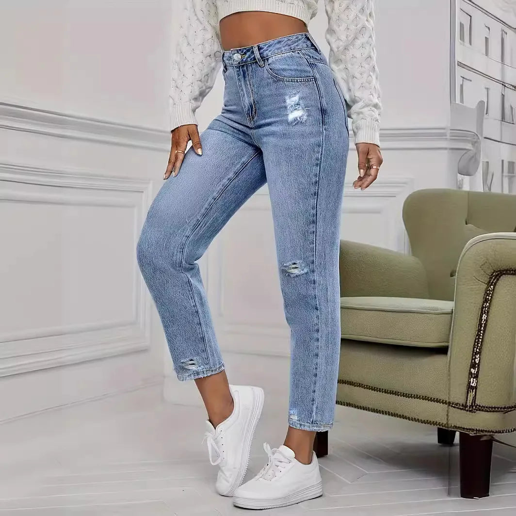 Washed Ripped Jeans |Spring and Summer