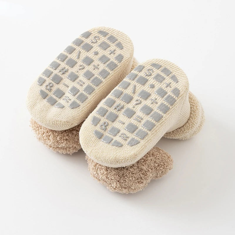 Cute Bear Baby Socks for Boys Girls Winter Soft Cotton