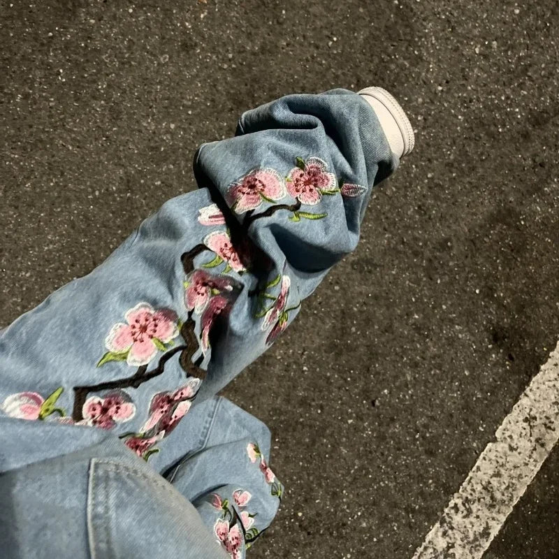 Cherry Blossom unisex Hip Hop Jeans
