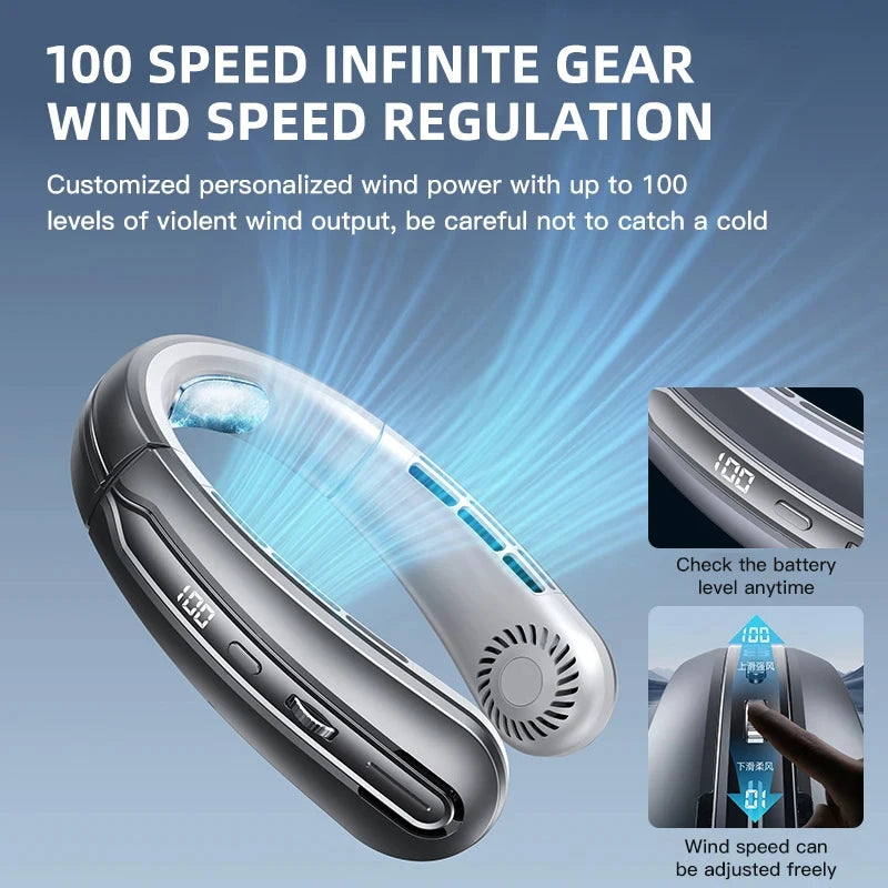 USB Portable Mini Neck Fan 8000mAh