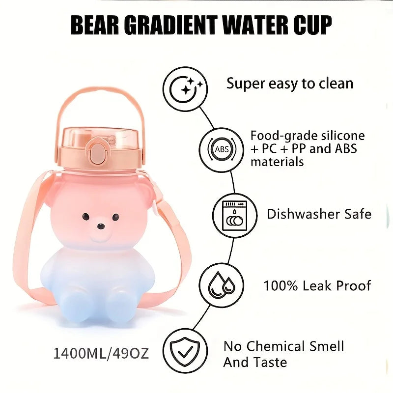 Cute Bear Water Bottle 1pc