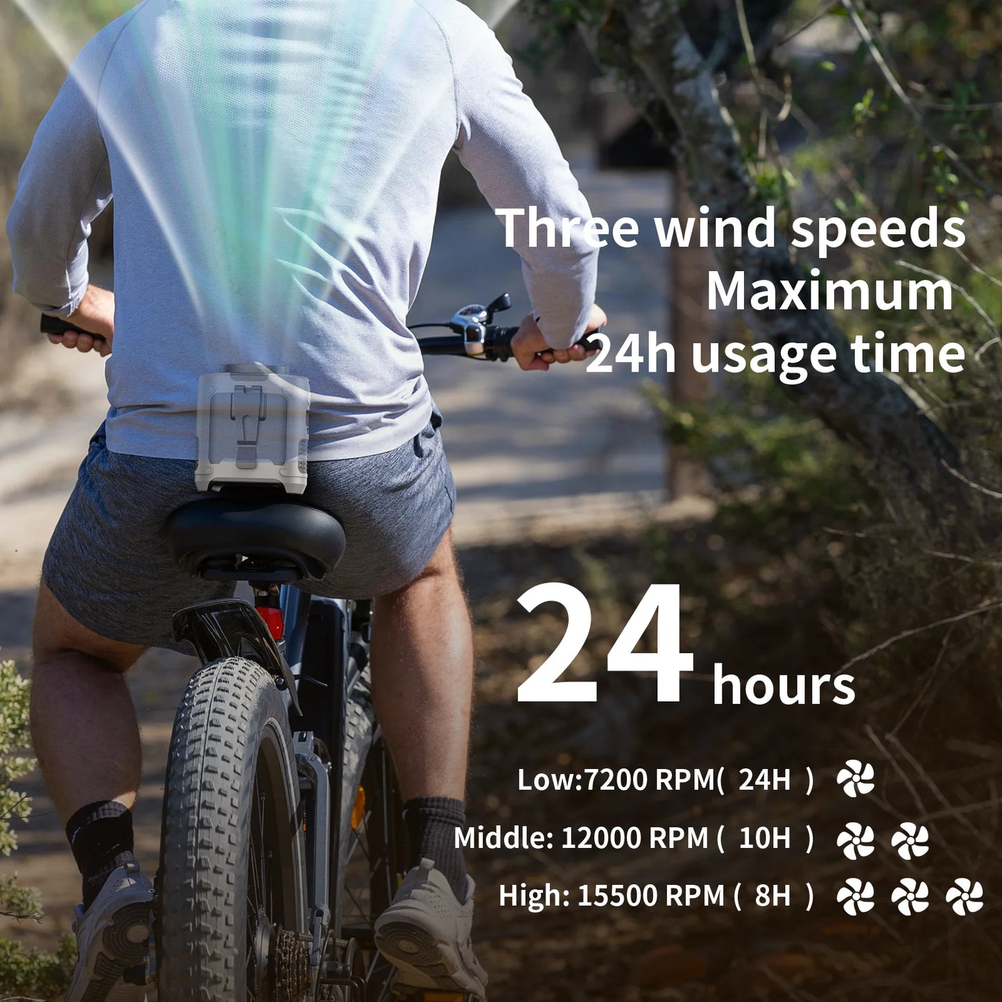 Outdoor Portable Waist Fan,Neck Fan, Hiking Fan 10000mAh