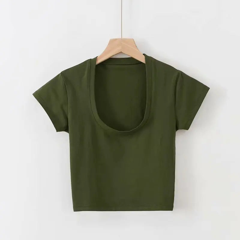 U-Neck High Waist T Shirt