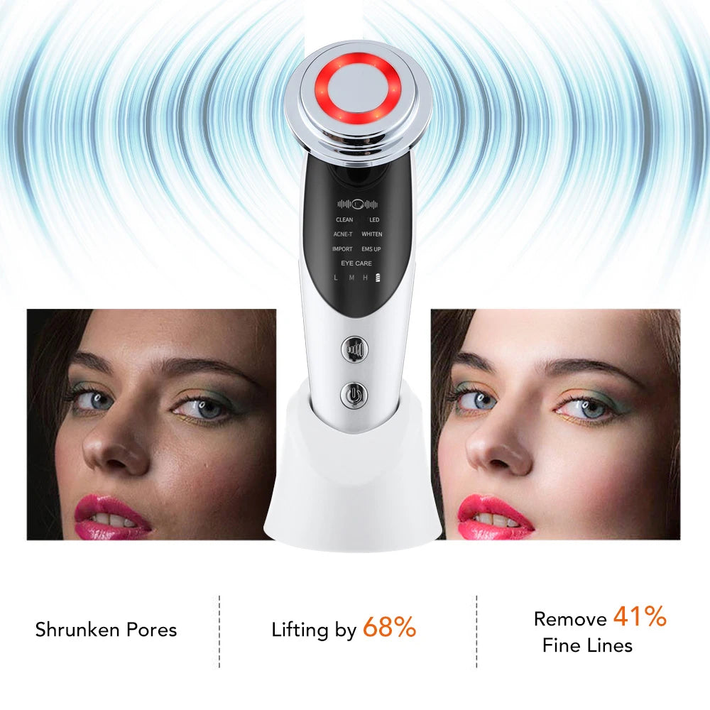 7 in 1 RF EMS Wrinkle Removal Face Lift Multifunction Facial Massager Skin Care