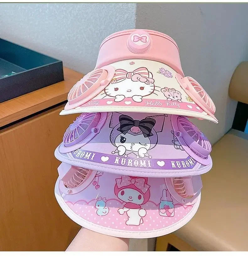 My Mellody Wide Brim Kids Sun protection Fan Hat Charging /USB
