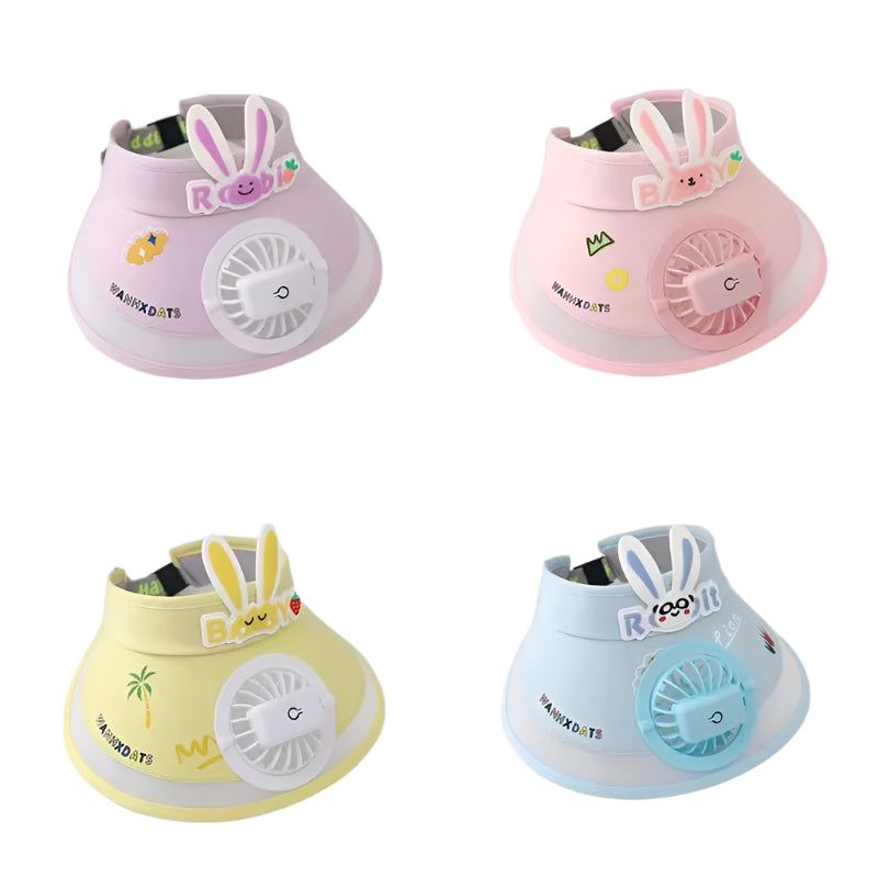 Rabbit Ear Empty Top Fan Hat USB Rechargeable