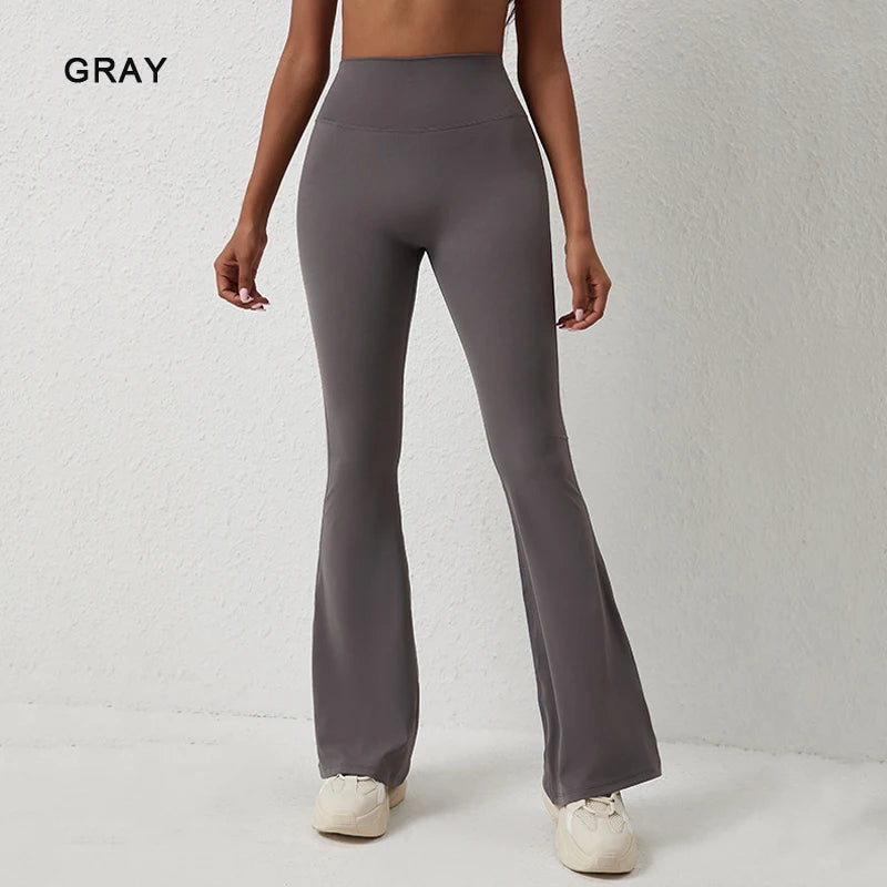 Peach flared yoga pants
