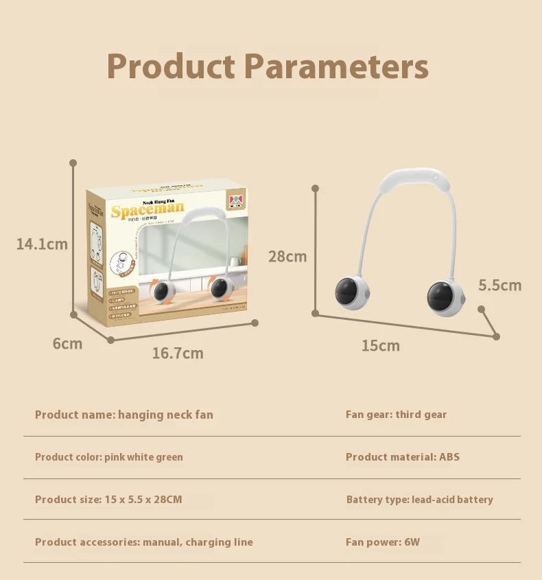 Mini Neck Fan Portable 1200mah