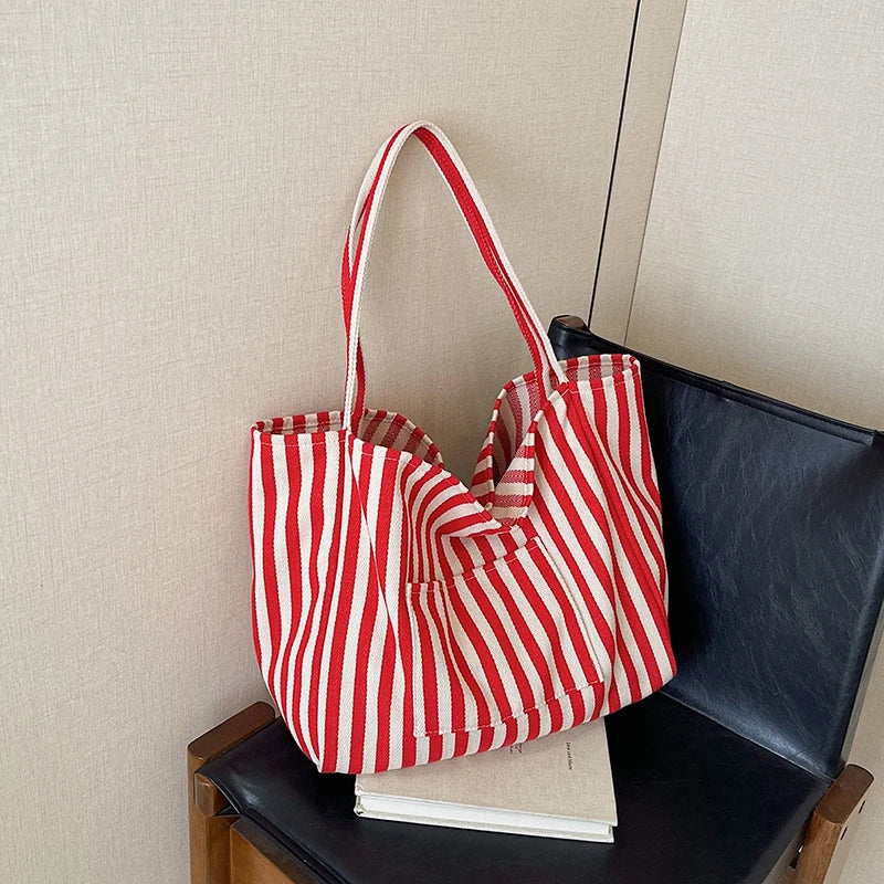 Luxury Striped Shoulder Bag