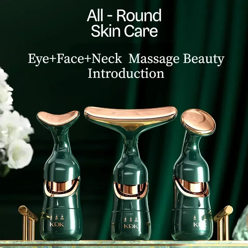 3 In 1 Neck Facial Eye Massager Facial Lifting Face Slimmer EMS Beauty Skin Tightening Device