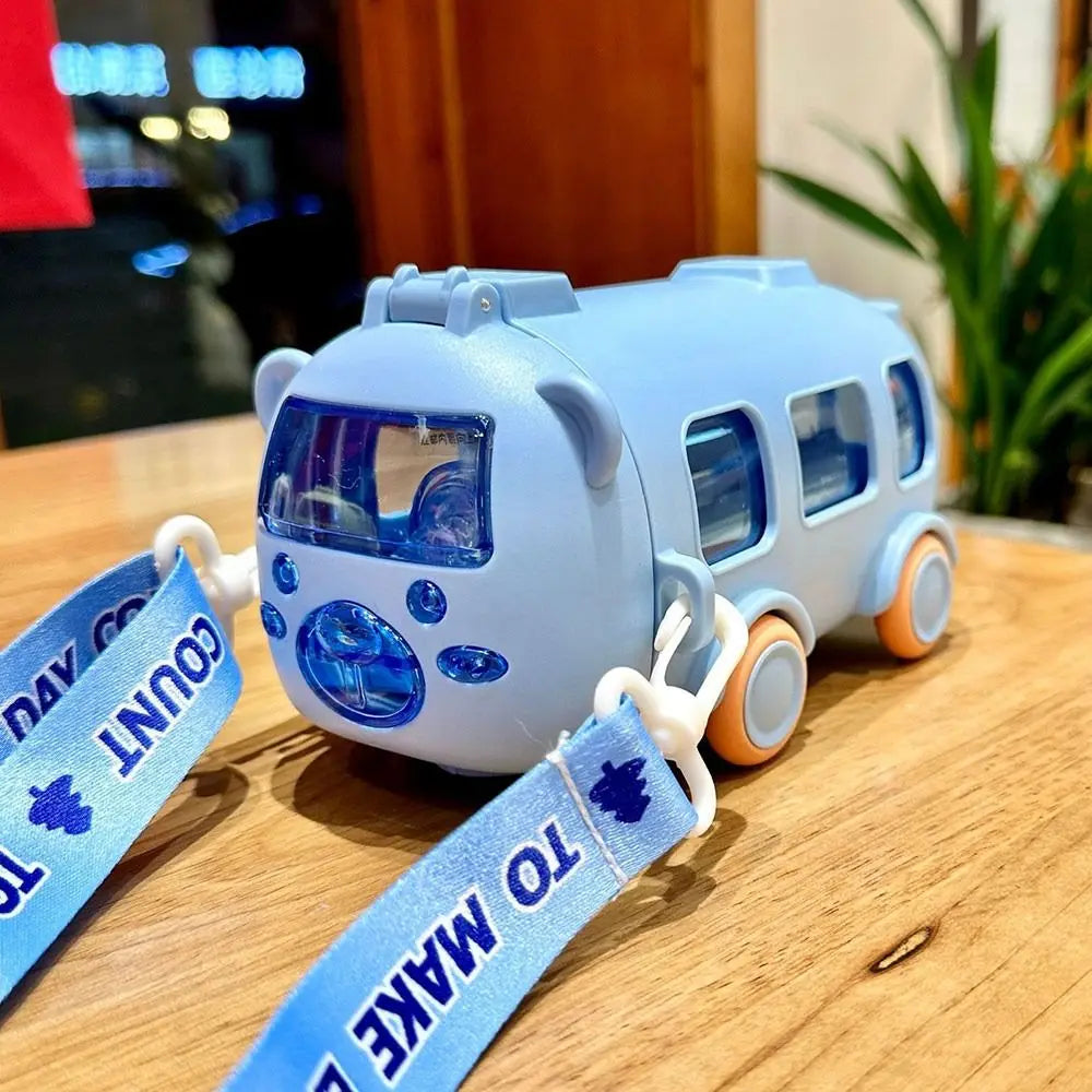 Cartoon Bus Straw Cup for Kids