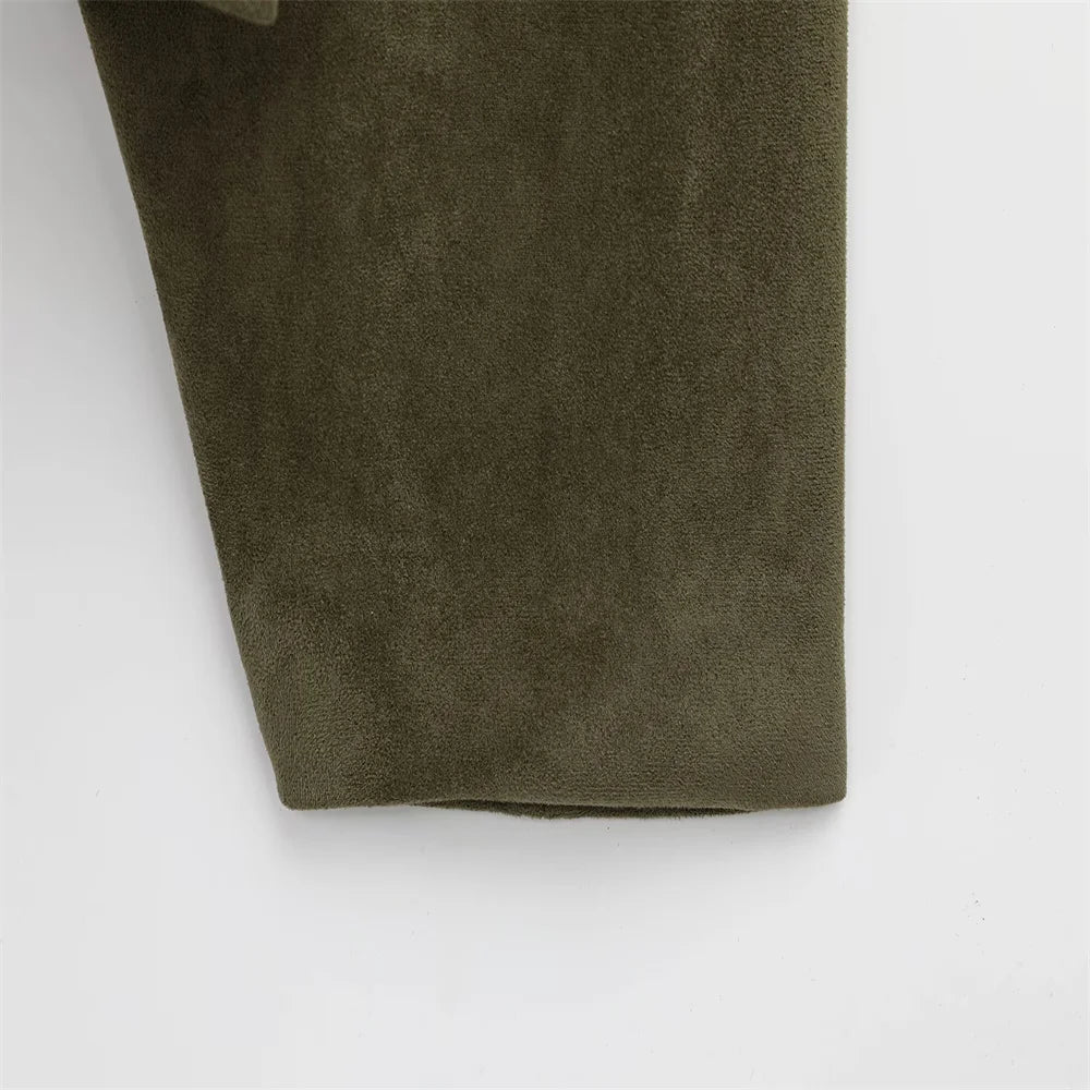 Faux Suede Loose Fit Stylish Jacket