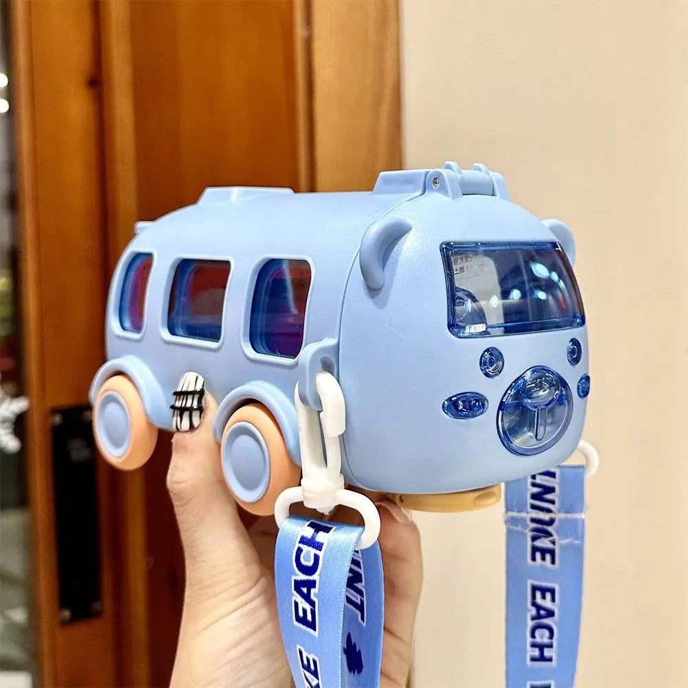 Cartoon Bus Straw Cup for Kids
