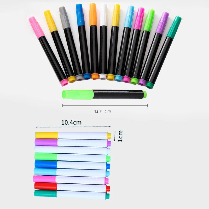 LED Luminous Blackboard Pen 12-color Erasable Liquid Colored Pen
