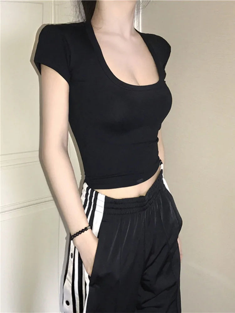 U-Neck High Waist T Shirt