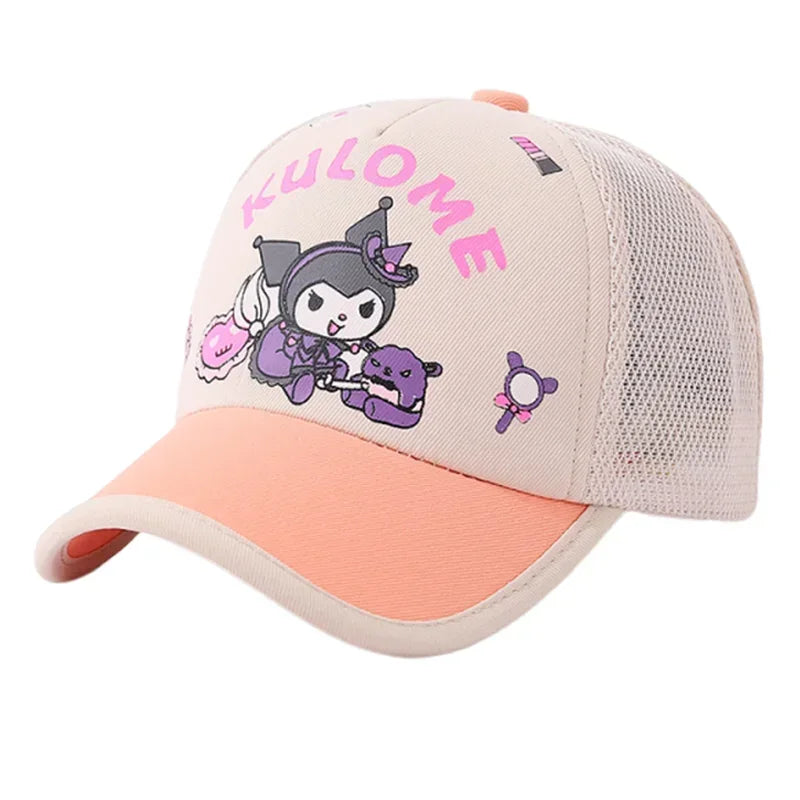 Anime Cartoon Sanrio Kuromi Caps 2-8 Years Kids Mesh Hat