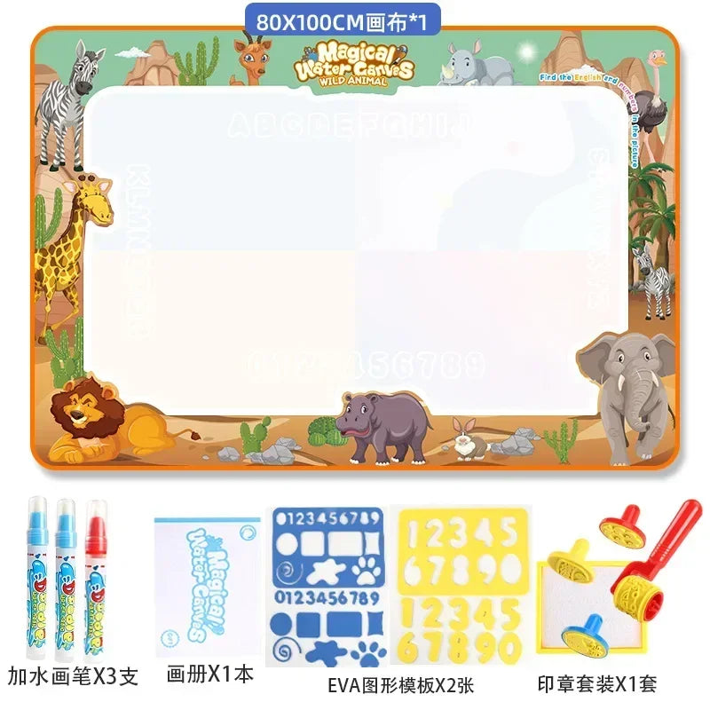 Magic Water Drawing Mat With Reusable Magic Pen Montessori Educational Toys