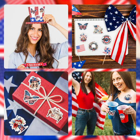 106PCS 4th of July Independence Day Flag Faith Sticker