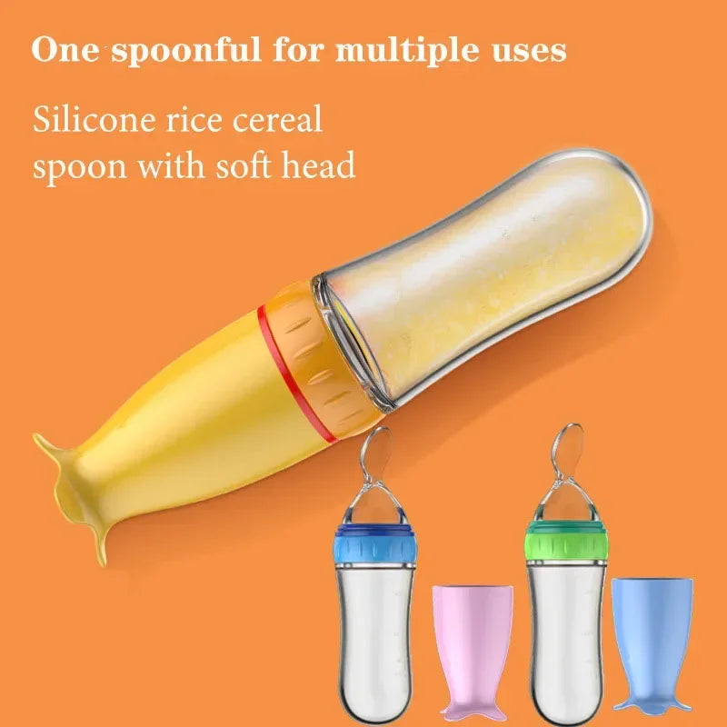 Squeeze Spoon Milk Feeding Bottle