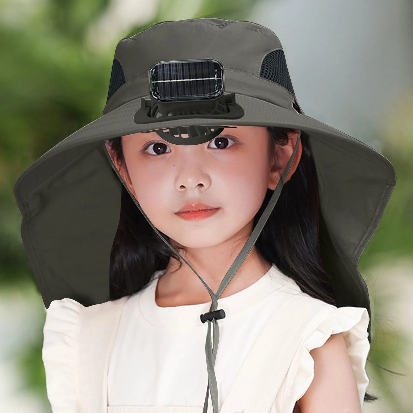 UV Protection Kids Solar/USB Charging Fan Hat For Outdoor activity