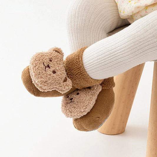 Cute Bear Baby Socks for Boys Girls Winter Soft Cotton