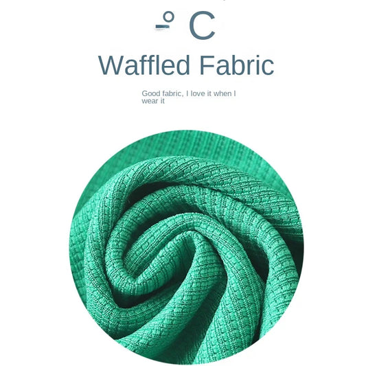 New Summer Children's Casual Set for Boys Girls Loose Short Sleeved Waffle Breathable