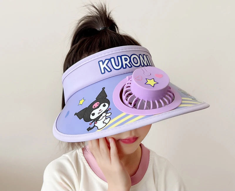 Kids Sun Protection Cooling Hat With chargeable Fan