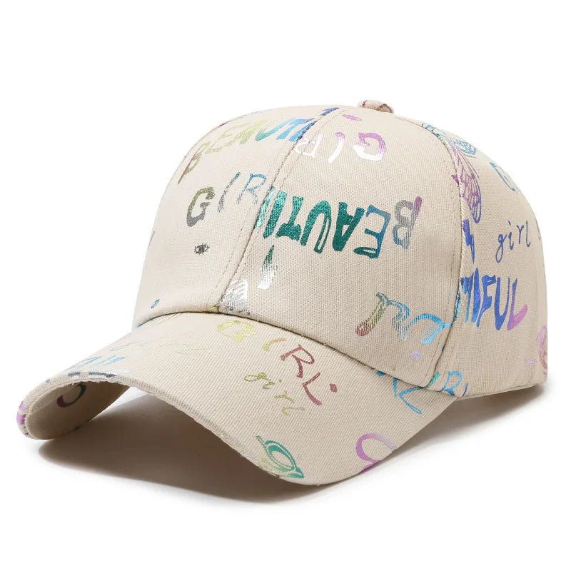 Female Male Sport Butterfly Smiling Face Letter Visors Cap