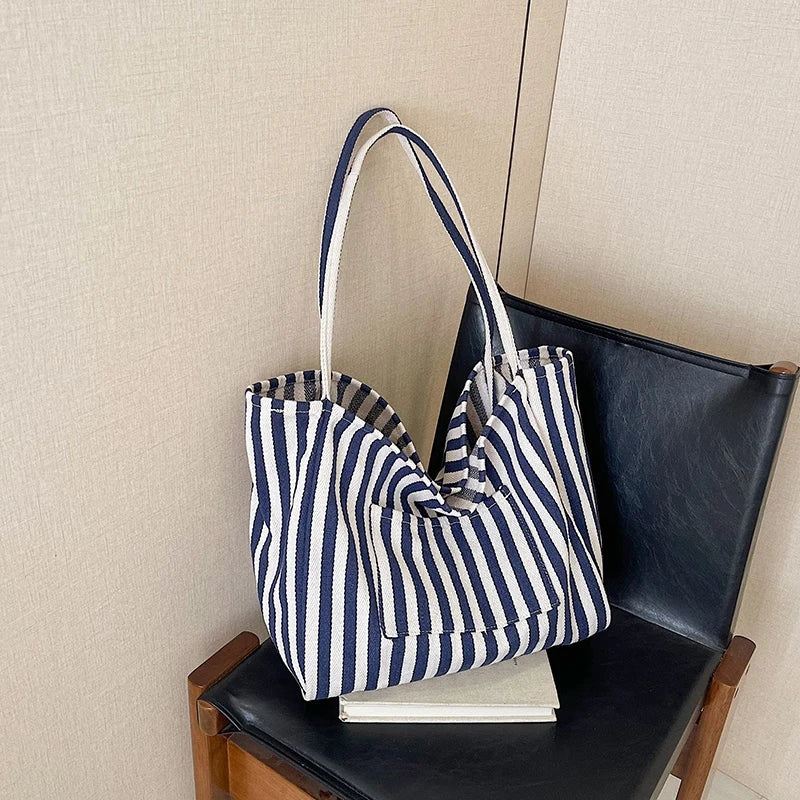 Luxury Striped Shoulder Bag